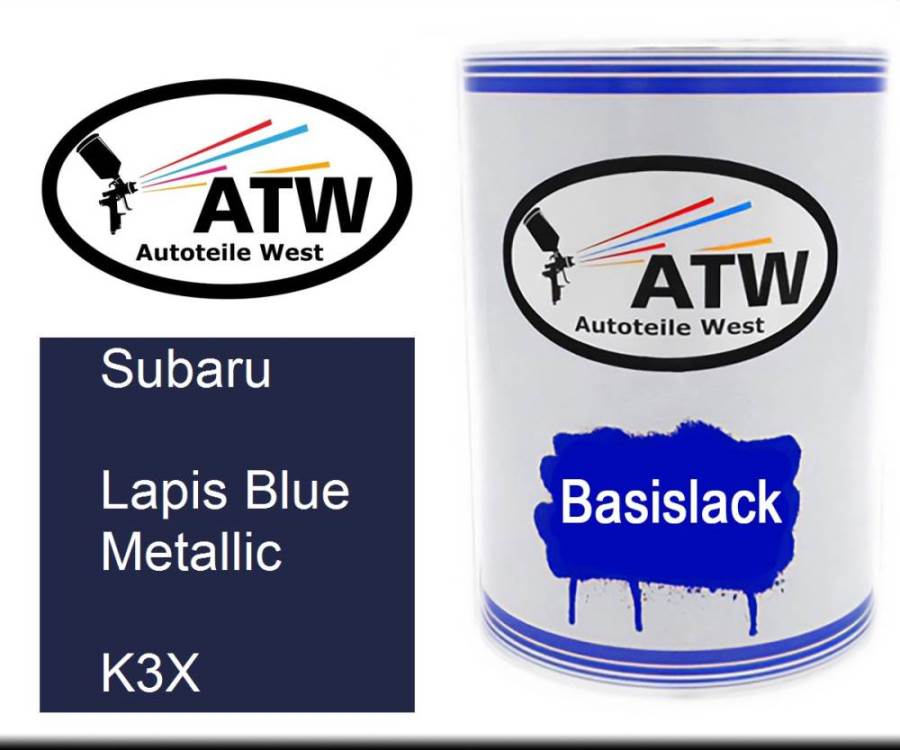 Subaru, Lapis Blue Metallic, K3X: 500ml Lackdose, von ATW Autoteile West.